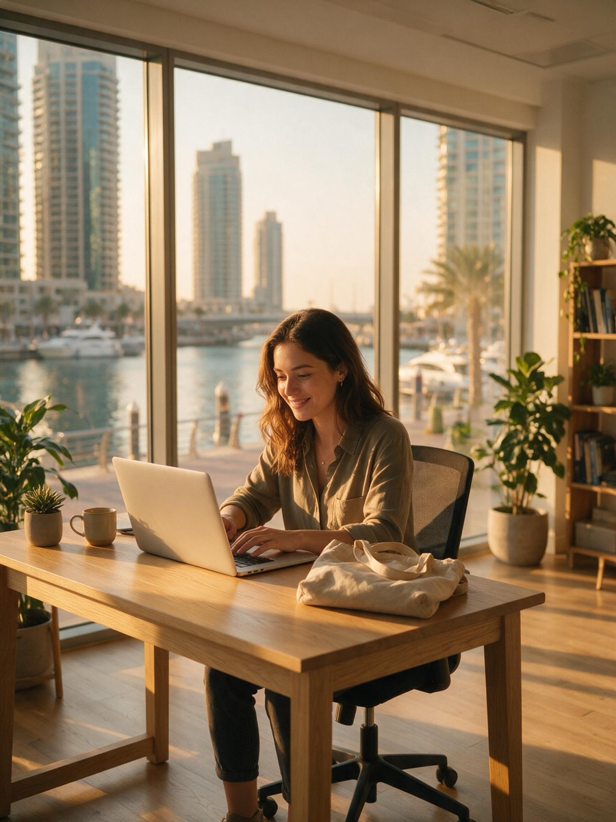 Marketing manager at work in Dubai